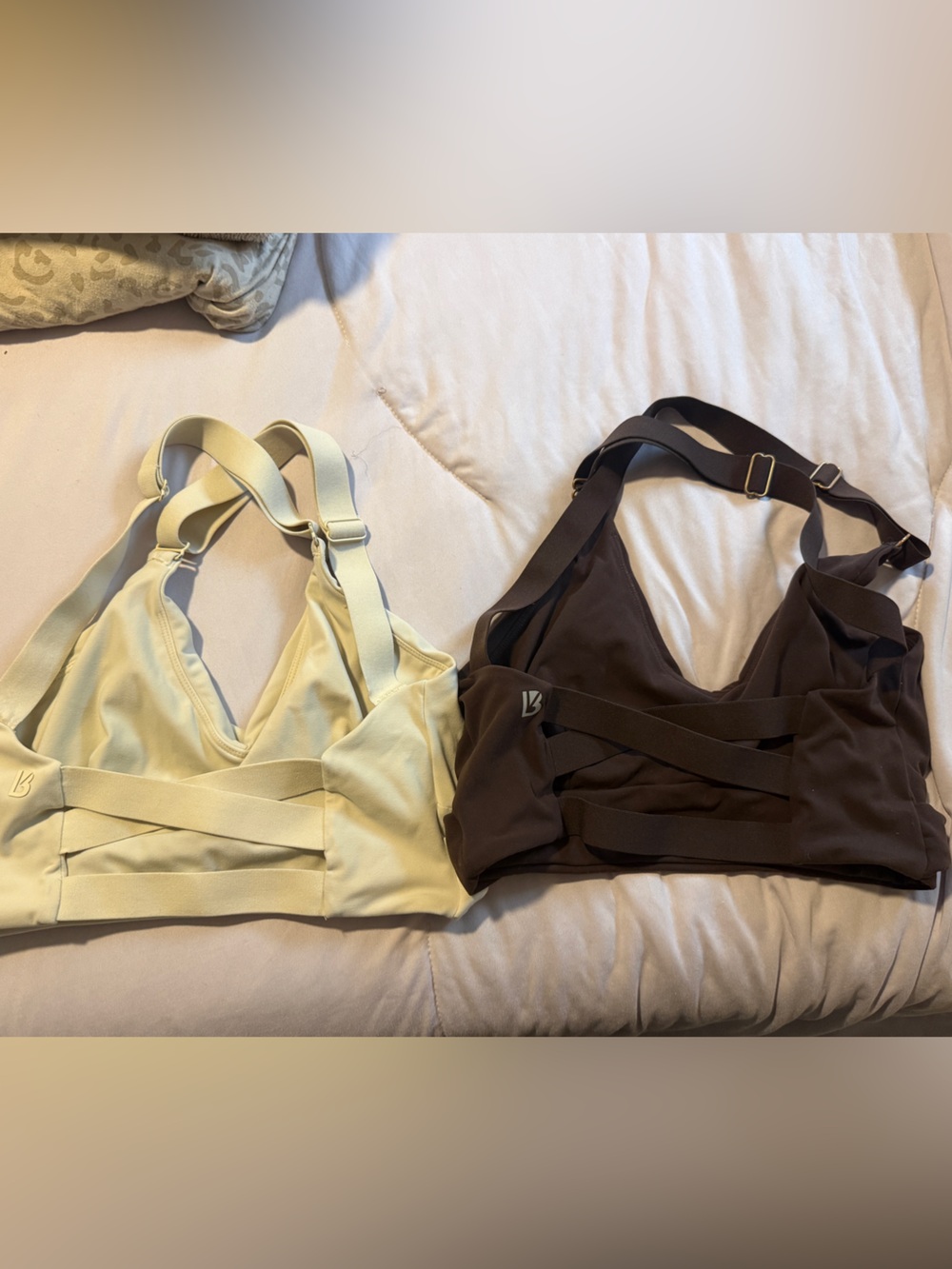 Everyday Strappy Bralette - Cream and Brown
